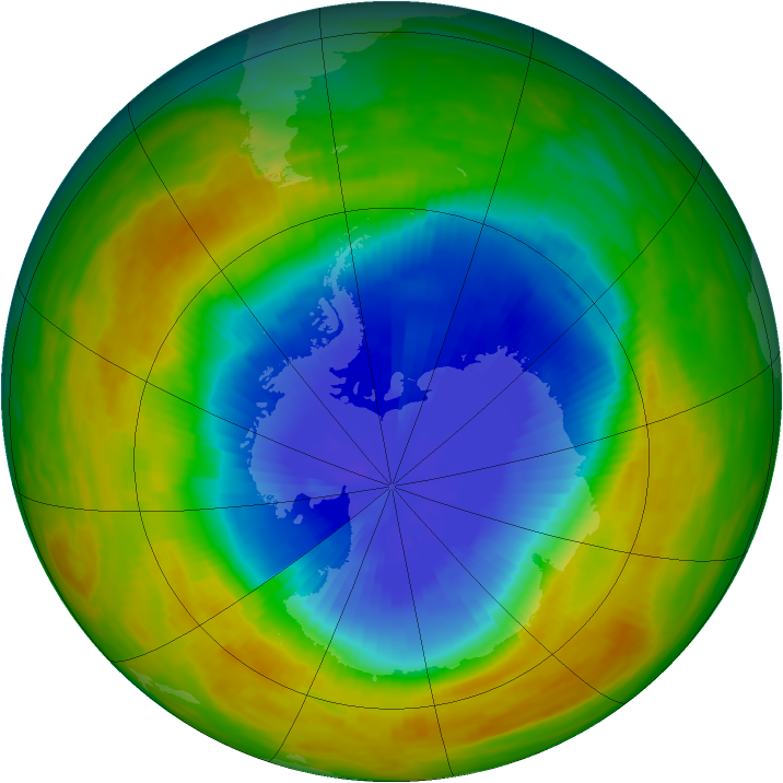 Antarctic ozone map for 24 October 1984